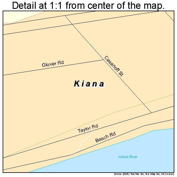 Kiana, Alaska road map detail