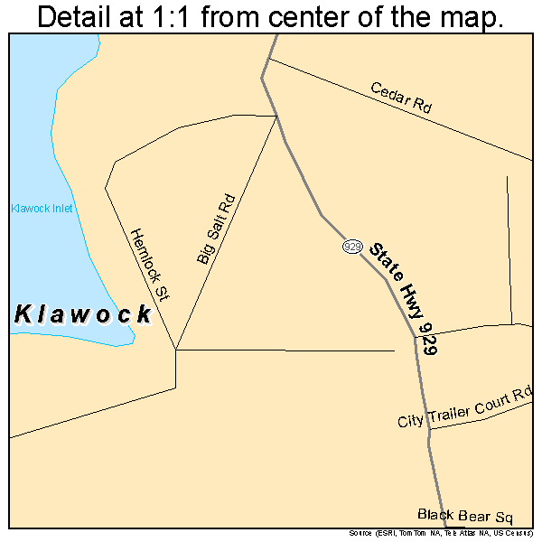 Klawock, Alaska road map detail