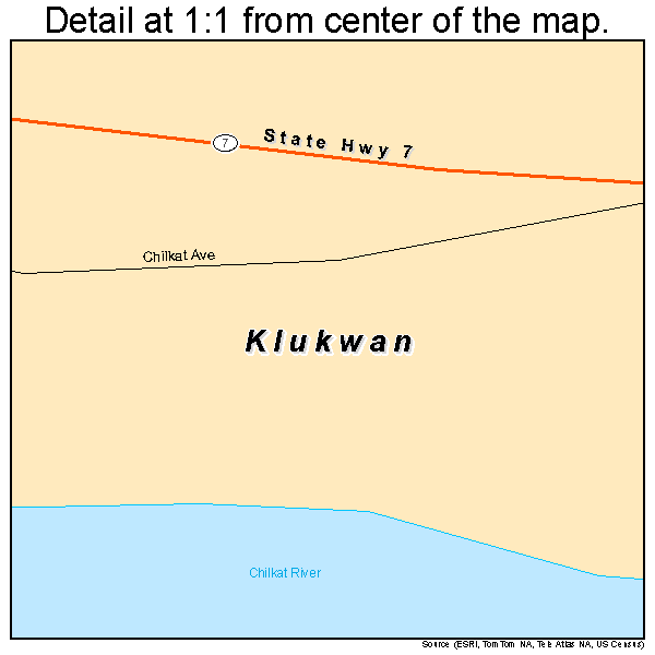 Klukwan, Alaska road map detail