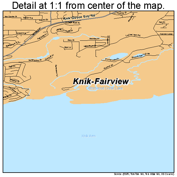 Knik-Fairview, Alaska road map detail