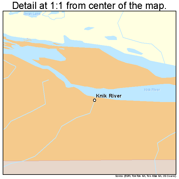 Knik River, Alaska road map detail