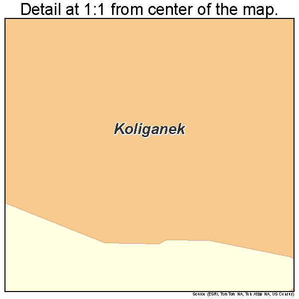 Koliganek, Alaska road map detail