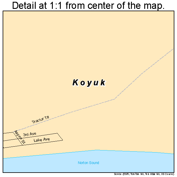 Koyuk, Alaska road map detail