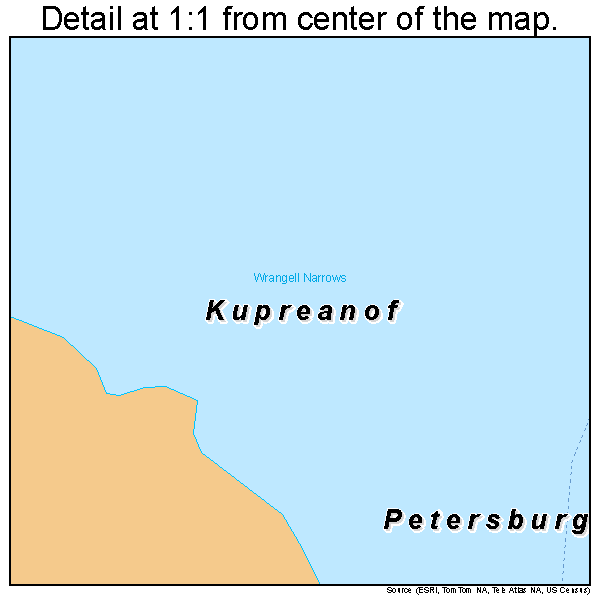 Kupreanof, Alaska road map detail