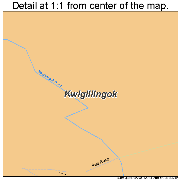 Kwigillingok, Alaska road map detail