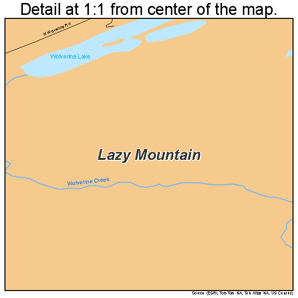 Lazy Mountain, Alaska road map detail
