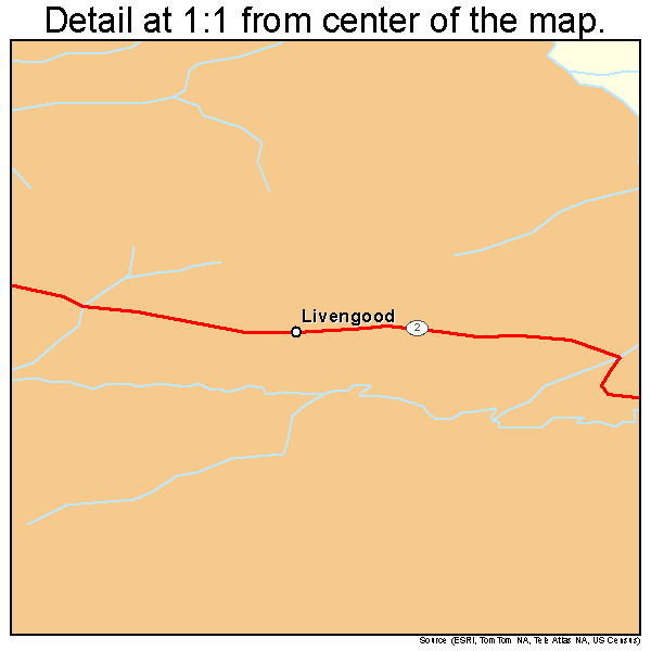 Livengood, Alaska road map detail