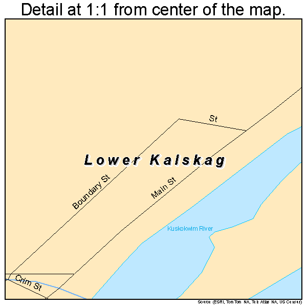 Lower Kalskag, Alaska road map detail