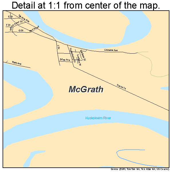 McGrath, Alaska road map detail