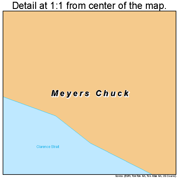 Meyers Chuck, Alaska road map detail