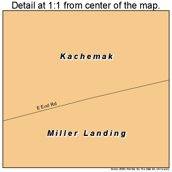 Miller Landing, Alaska road map detail