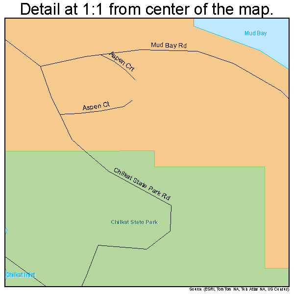 Mud Bay, Alaska road map detail