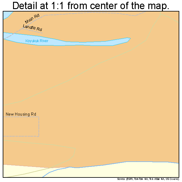 New Allakaket, Alaska road map detail