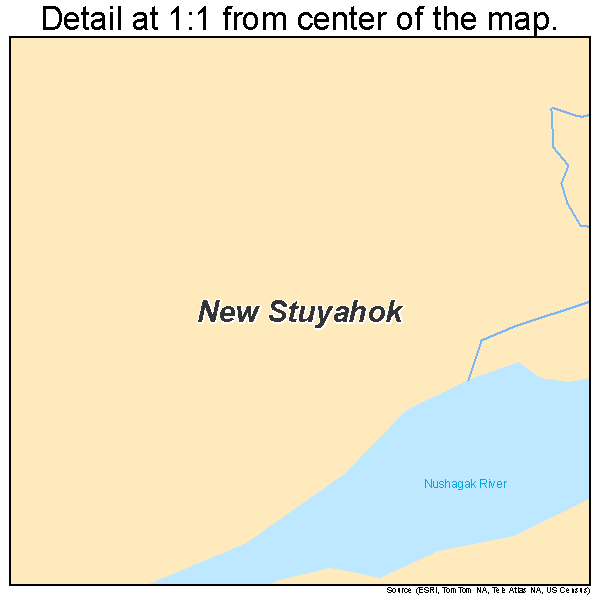 New Stuyahok, Alaska road map detail