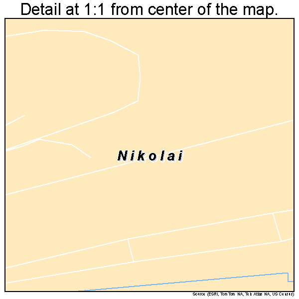 Nikolai, Alaska road map detail
