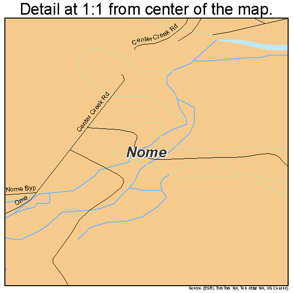 Nome, Alaska road map detail