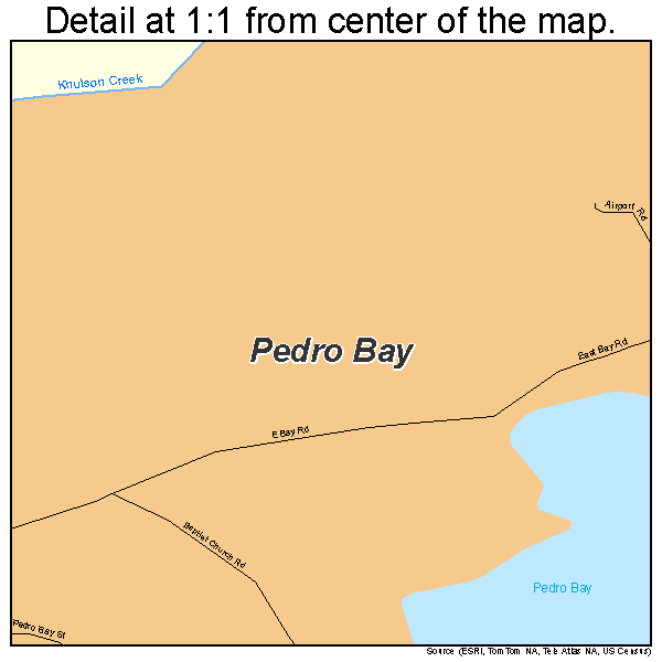 Pedro Bay, Alaska road map detail