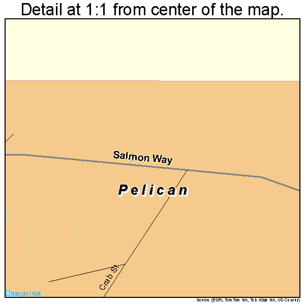 Pelican, Alaska road map detail