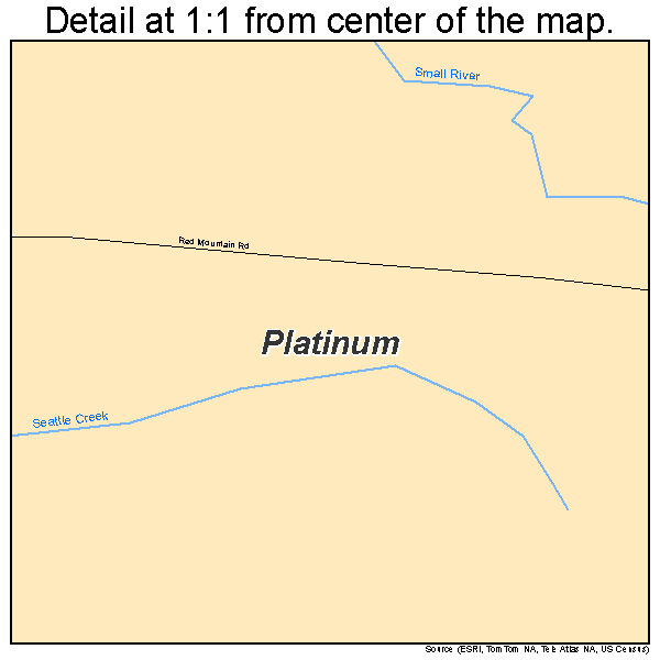 Platinum, Alaska road map detail
