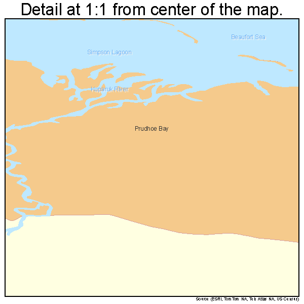 Prudhoe Bay, Alaska road map detail