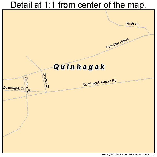 Quinhagak, Alaska road map detail
