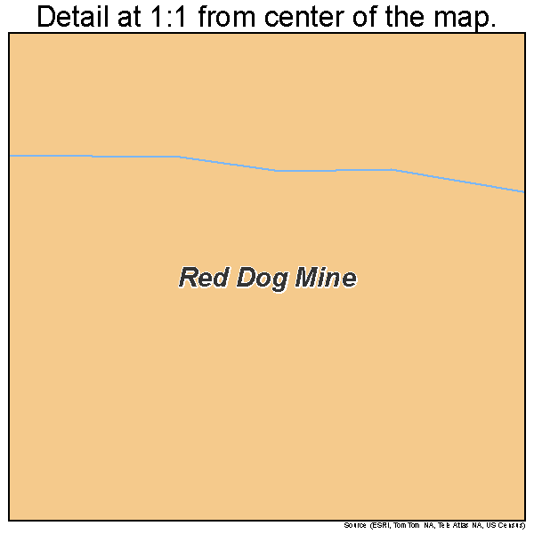 Red Dog Mine, Alaska road map detail