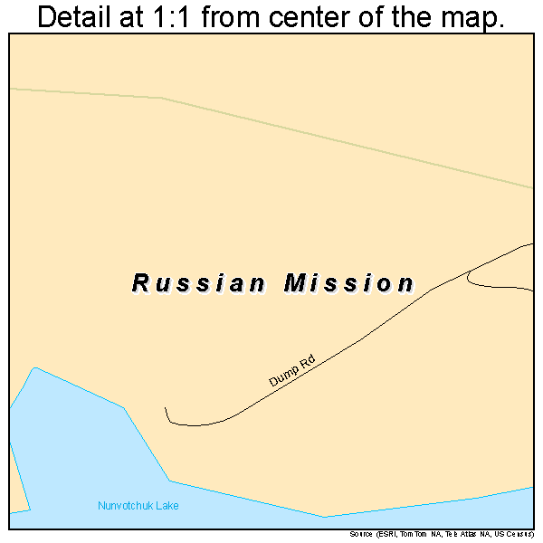 Russian Mission, Alaska road map detail