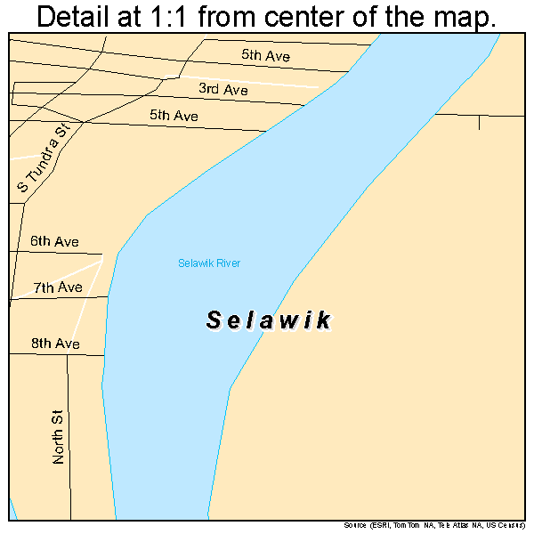 Selawik, Alaska road map detail