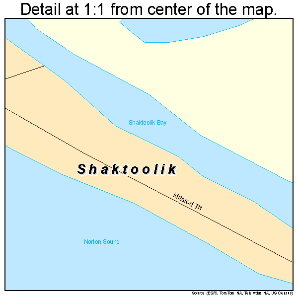 Shaktoolik, Alaska road map detail