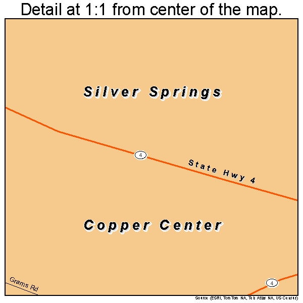 Silver Springs, Alaska road map detail