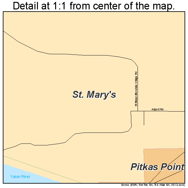 St. Mary's, Alaska road map detail
