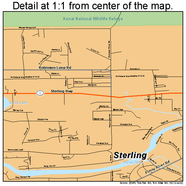 Sterling, Alaska road map detail