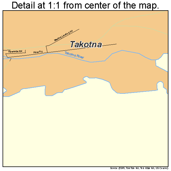 Takotna, Alaska road map detail