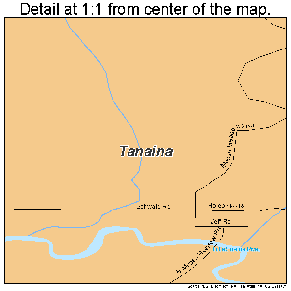 Tanaina, Alaska road map detail
