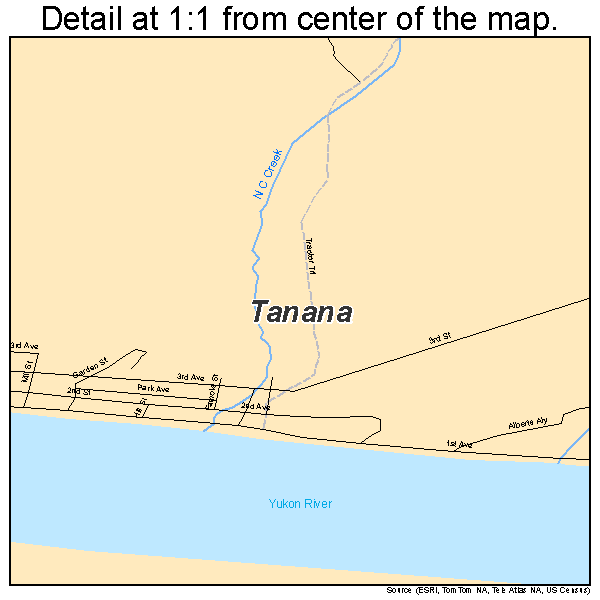 Tanana, Alaska road map detail