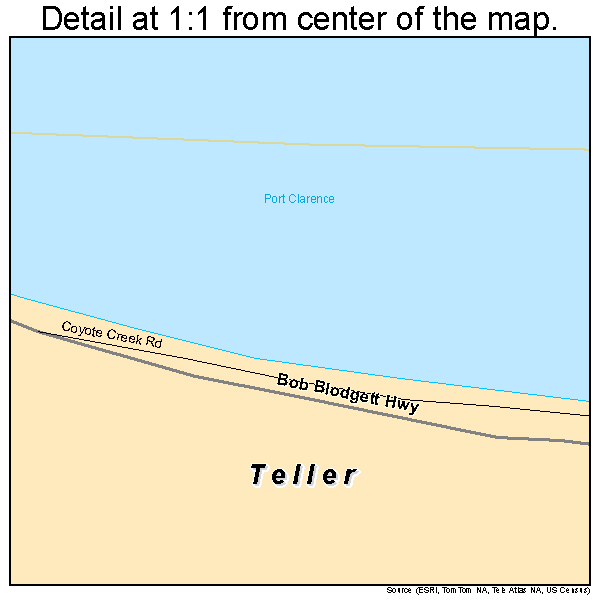 Teller, Alaska road map detail
