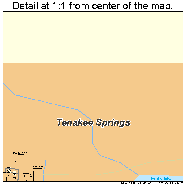 Tenakee Springs, Alaska road map detail