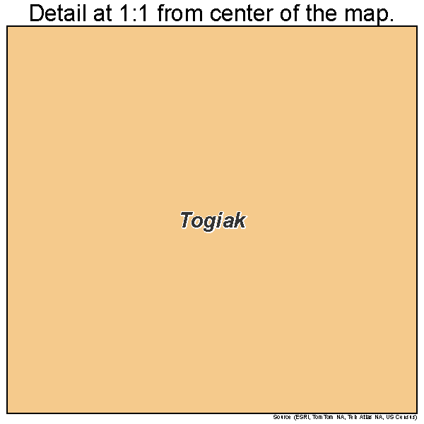 Togiak, Alaska road map detail