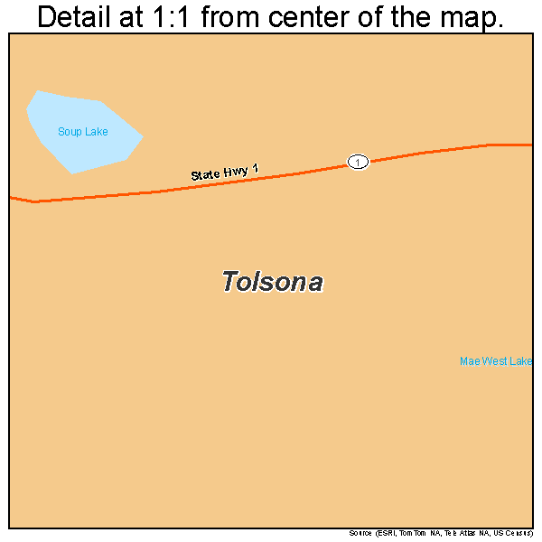 Tolsona, Alaska road map detail