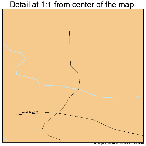 Tyonek, Alaska road map detail