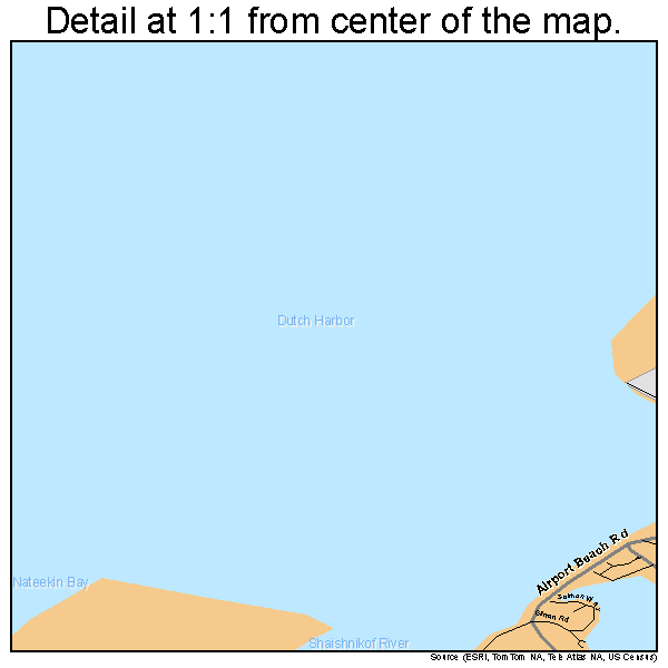 Unalaska, Alaska road map detail