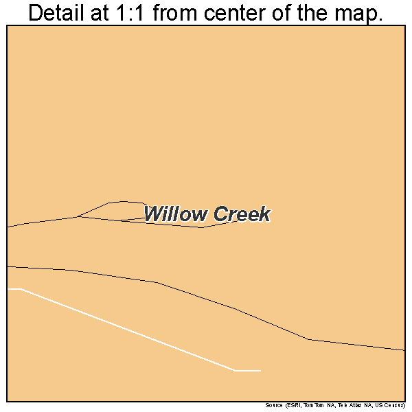Willow Creek, Alaska road map detail