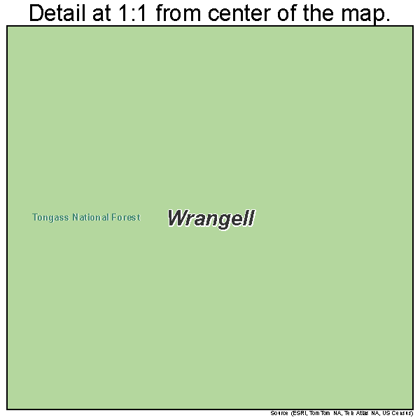 Wrangell, Alaska road map detail