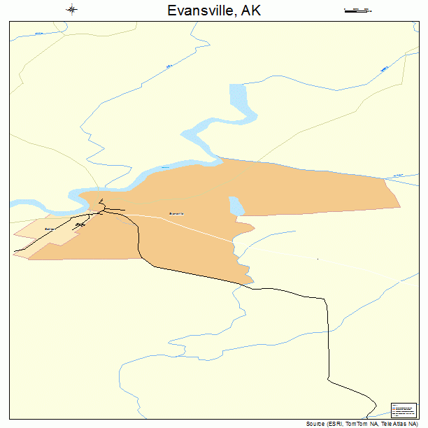 Evansville, AK street map