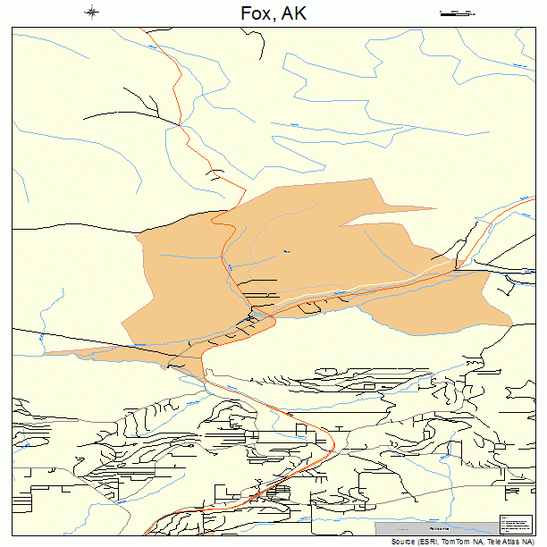 Fox, AK street map