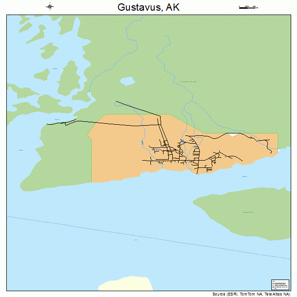 Gustavus, AK street map
