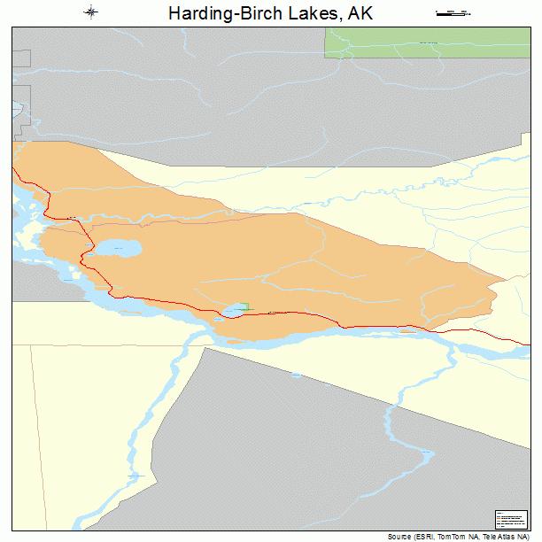 Harding-Birch Lakes, AK street map