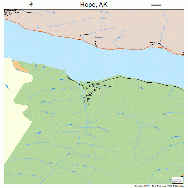 Hope, AK street map