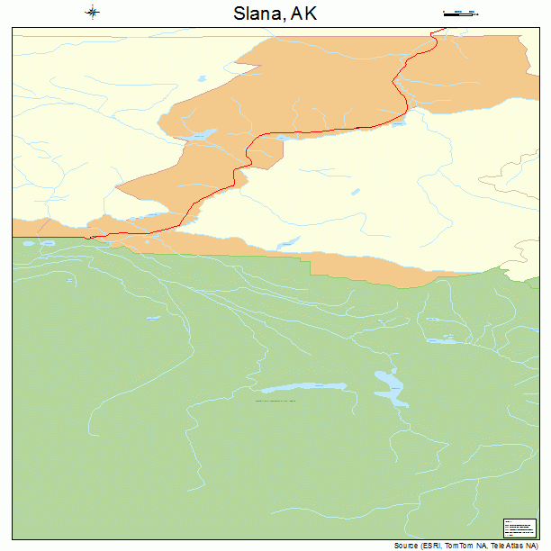 Slana, AK street map