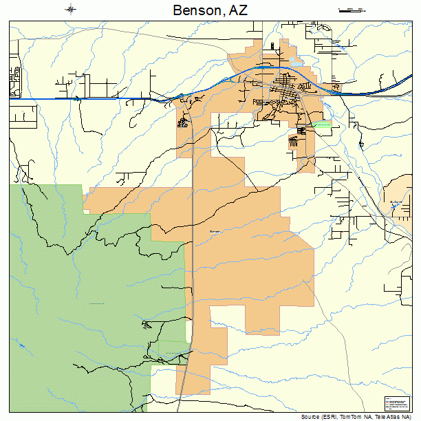 Benson, AZ street map